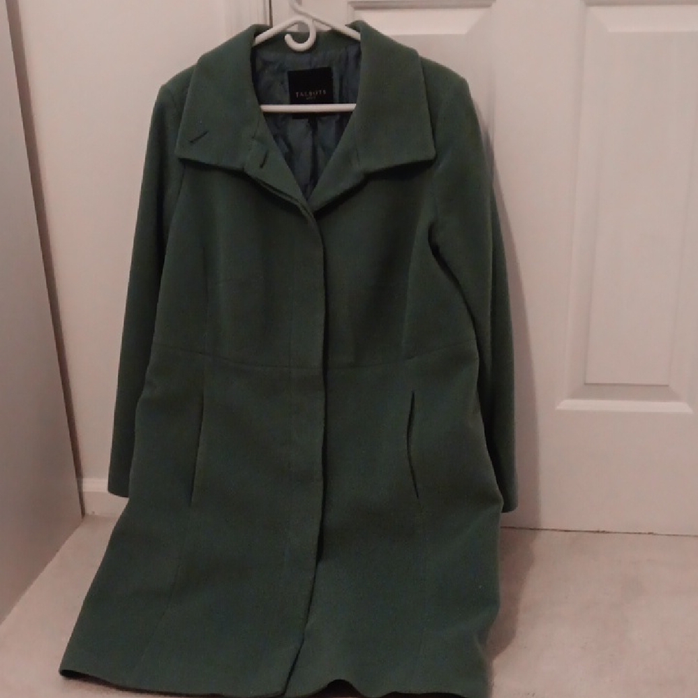 Talbots Classic Green Wool Winter Coat